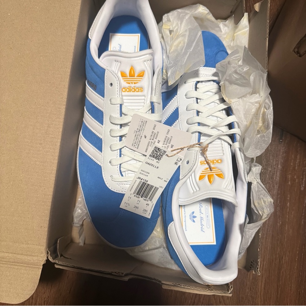 Adidas Originals Gazelle Men's Shoes Madrid Blue Bird JR4158 Sz 11.5